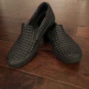 Michael Kors Womens Black Leather Loafers Size 9